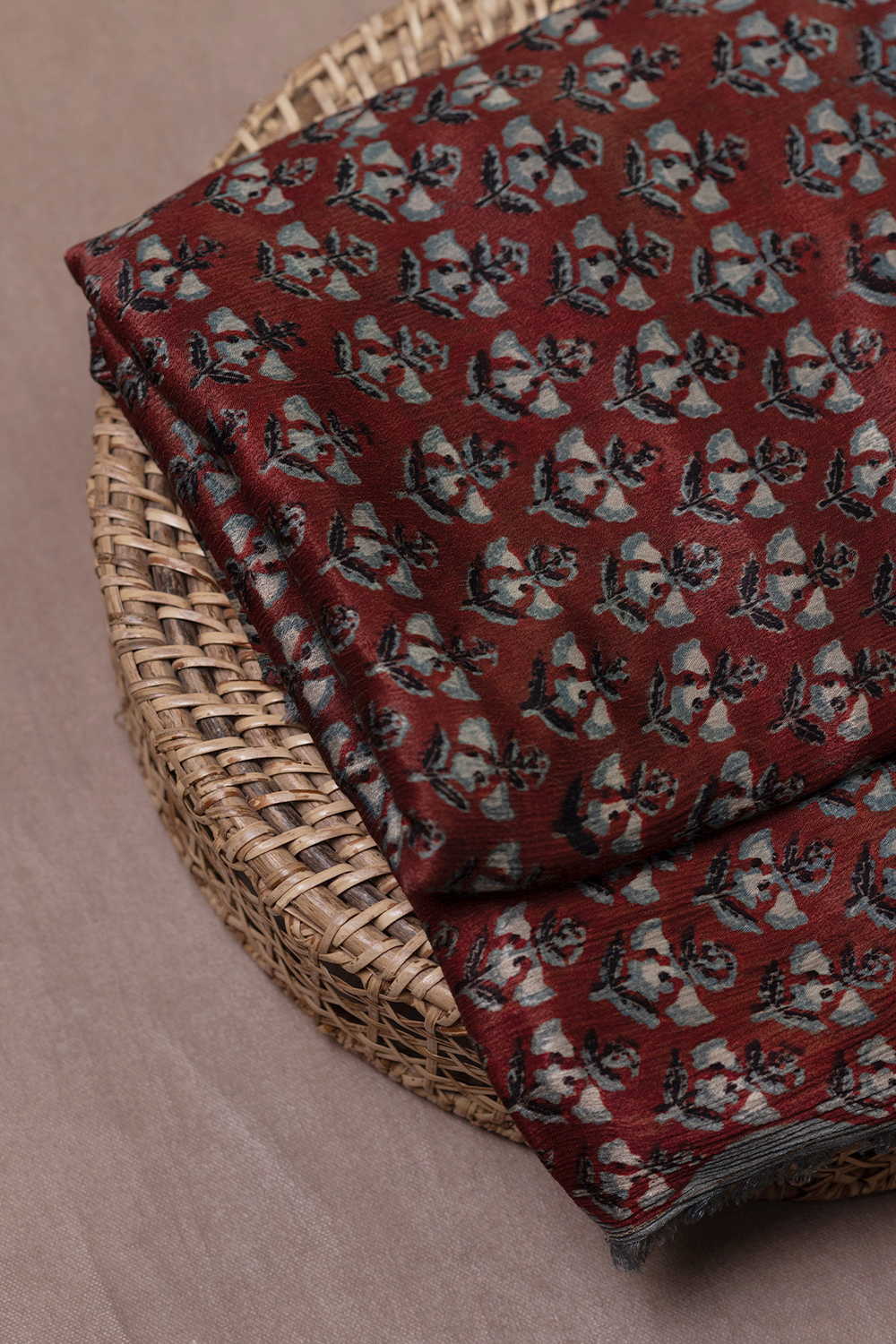 Block Printed Modal Silk Fabric - Matkatus 