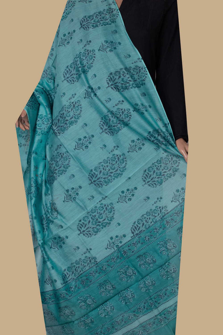 Big Butta Motifs Block Printed Chanderi Dupatta