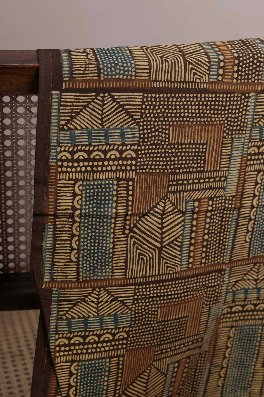 Patterned Ajrak Cotton Fabric - 1m
