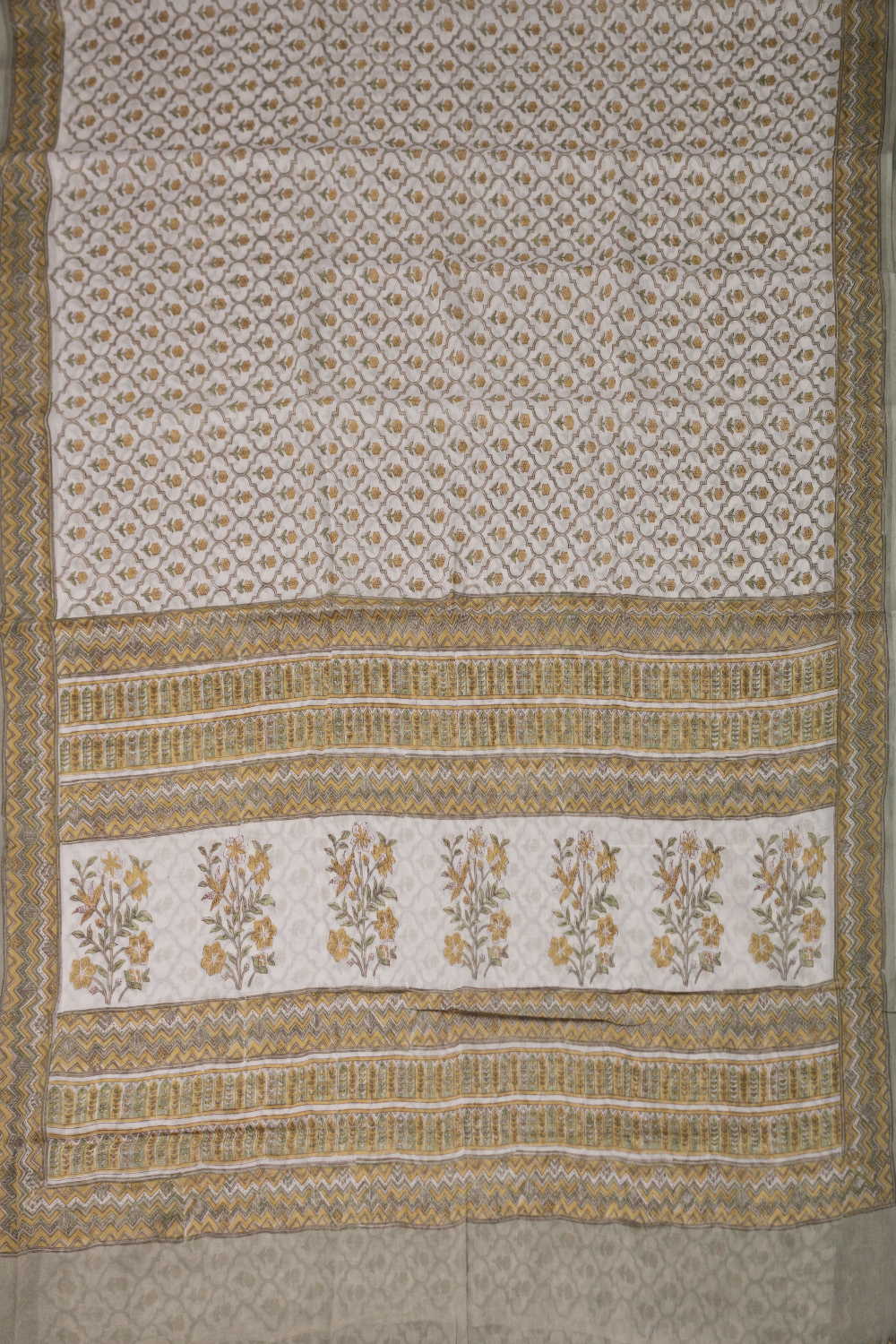 Block Printed Cotton Saree - Matkatus 