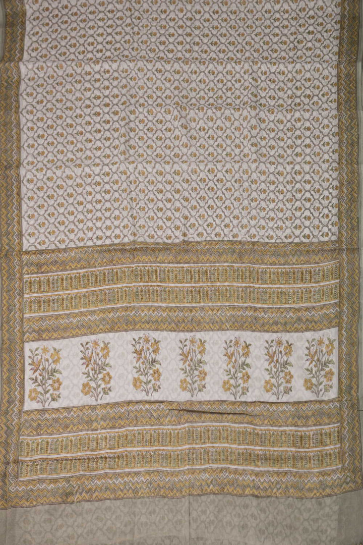 Block Printed Cotton Saree - Matkatus 