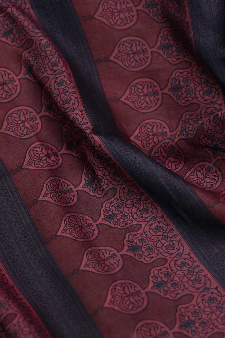 Block Printed Silk Cotton Fabric - Matkatus 