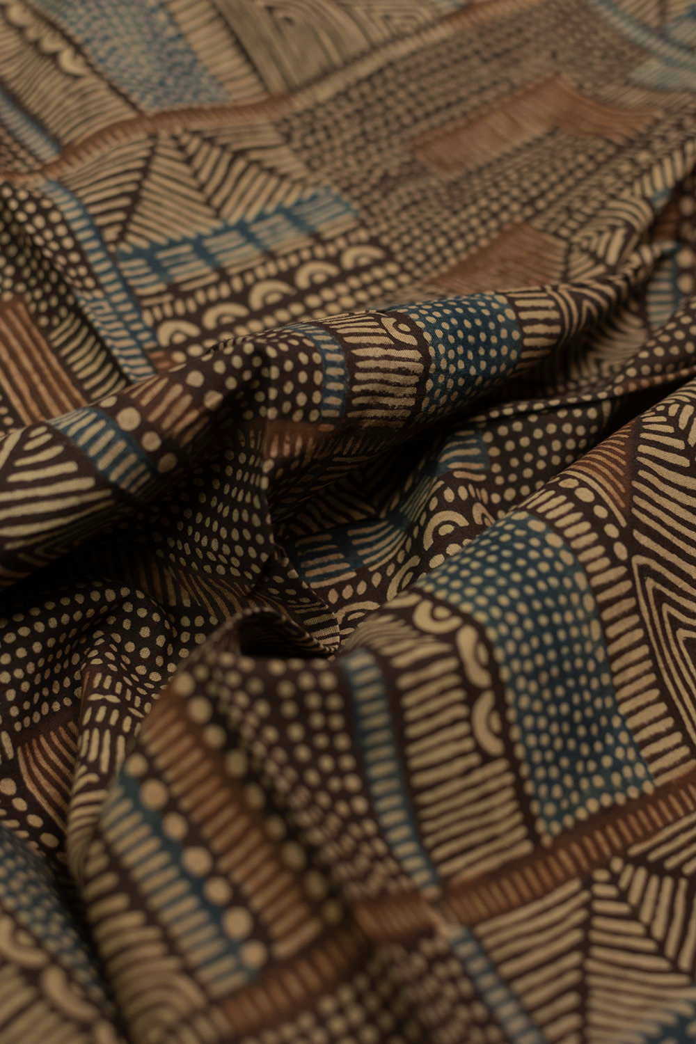 Patterned Ajrak Cotton Fabric - 1m