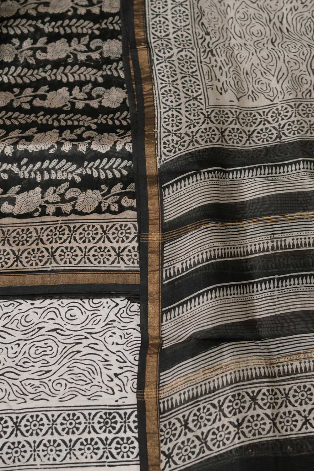 Pitch Black Chanderi Silk Cotton Suit
