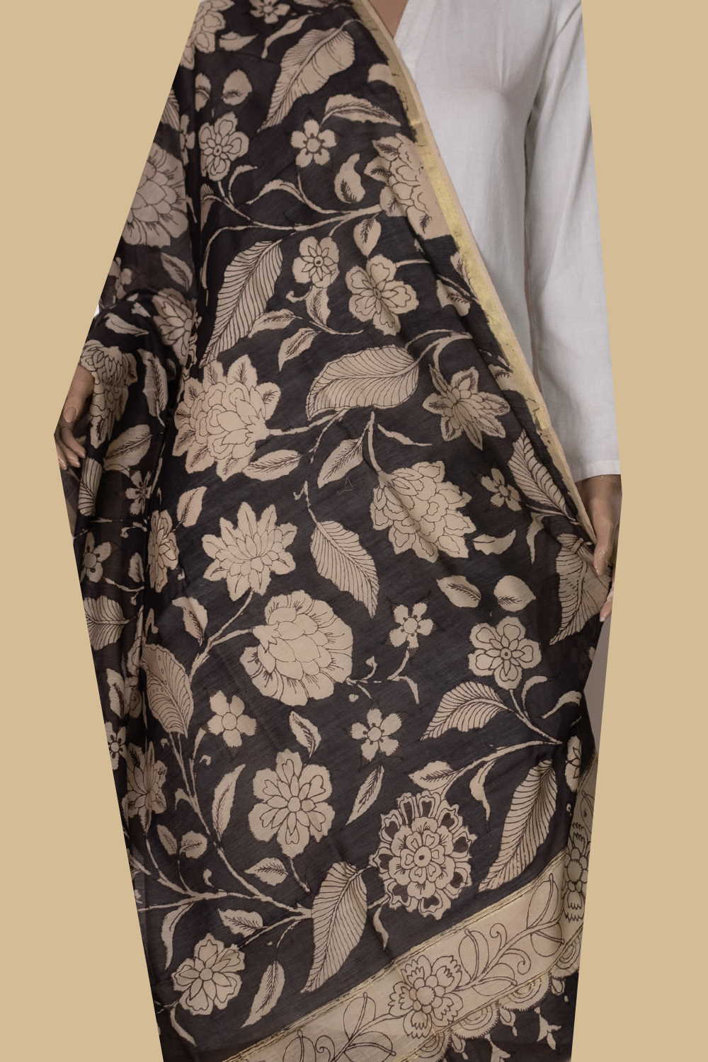 Painted Kalamkari Dupatta - Matkatus