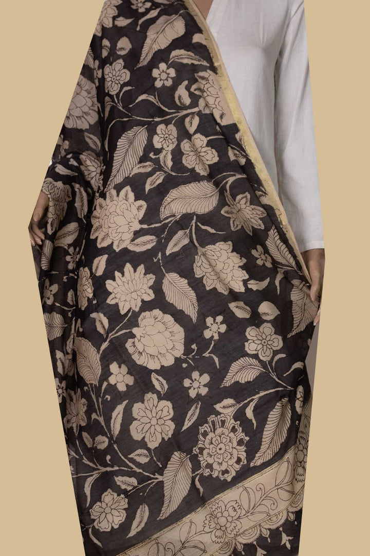 Painted Kalamkari Dupatta - Matkatus