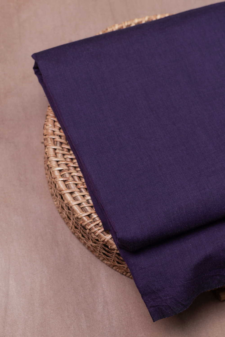 Plain Purple Handwoven Mul Cotton Fabric