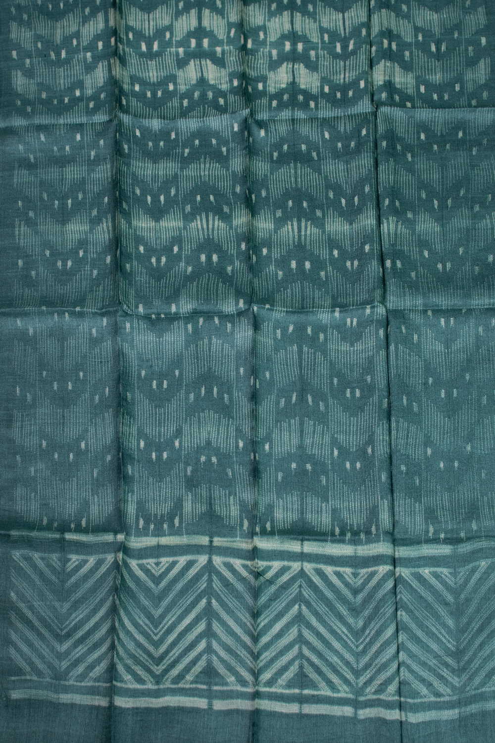 Cadmium Green Shibori Tussar Top & Dupattas