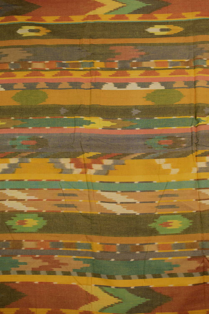 Multi-Color pattern Ikat Cotton Fabric - 1m