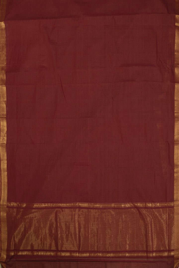 Burgundy Maroon Mangalagiri Cotton saree