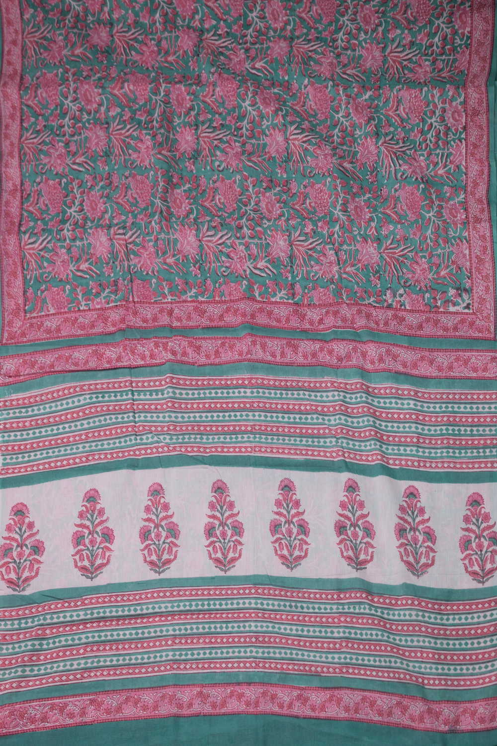 Block Printed Cotton Saree - Matkatus 