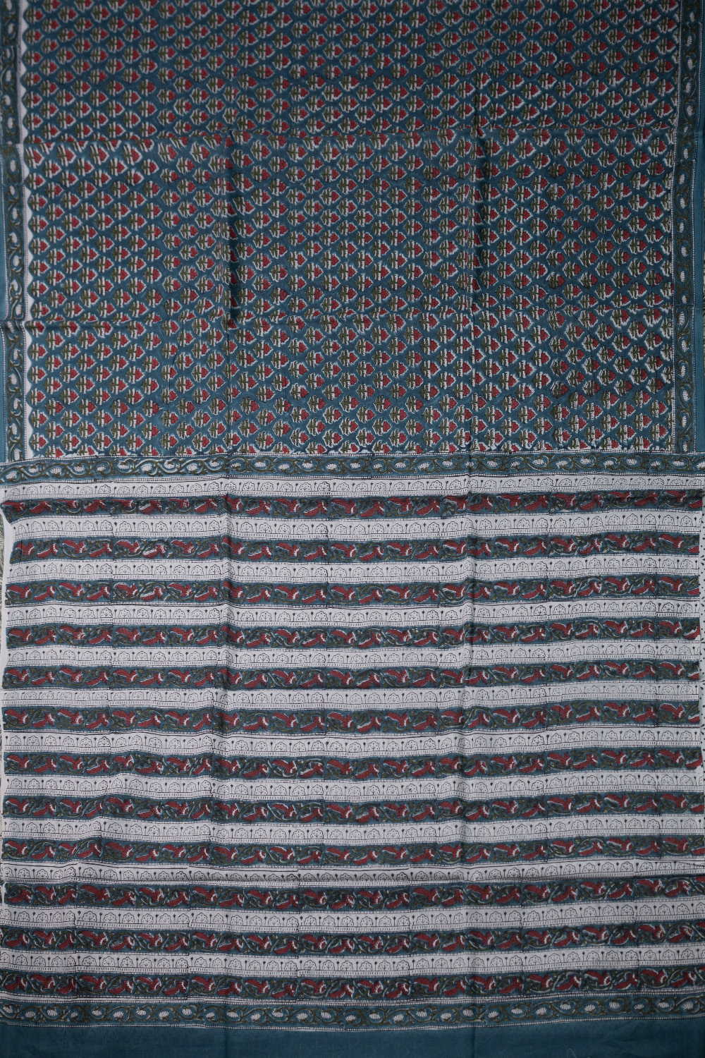 Block Printed Cotton Saree - Matkatus 