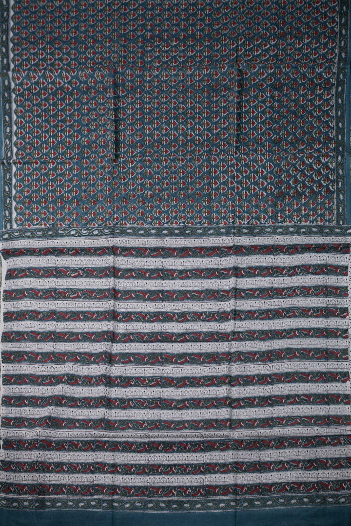 Block Printed Cotton Saree - Matkatus 