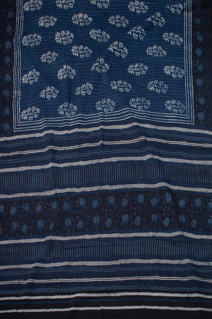 Block Printed Cotton Saree - Matkatus 