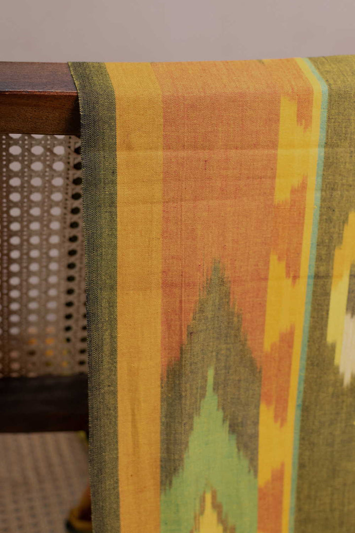 Multi-Color pattern Ikat Cotton Fabric - 1m