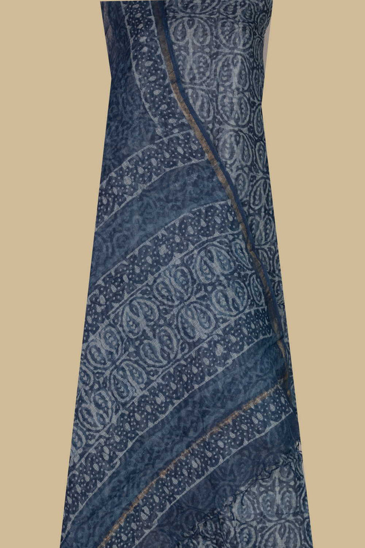 Paisley - Indigo Block Printed Kota Cotton Suit