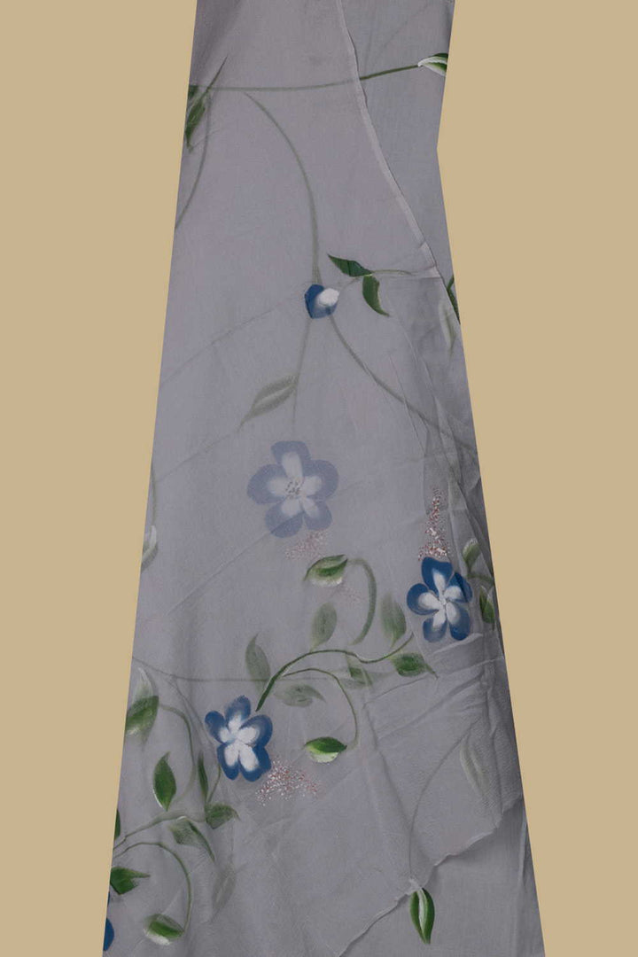 Light Grey Block Printed Mul Cotton Suit