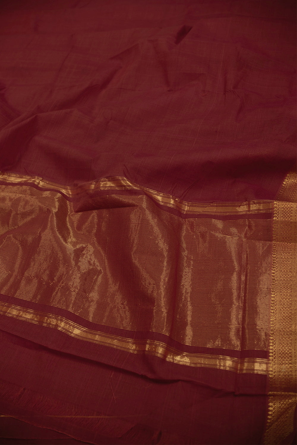 Burgundy Maroon Mangalagiri Cotton saree