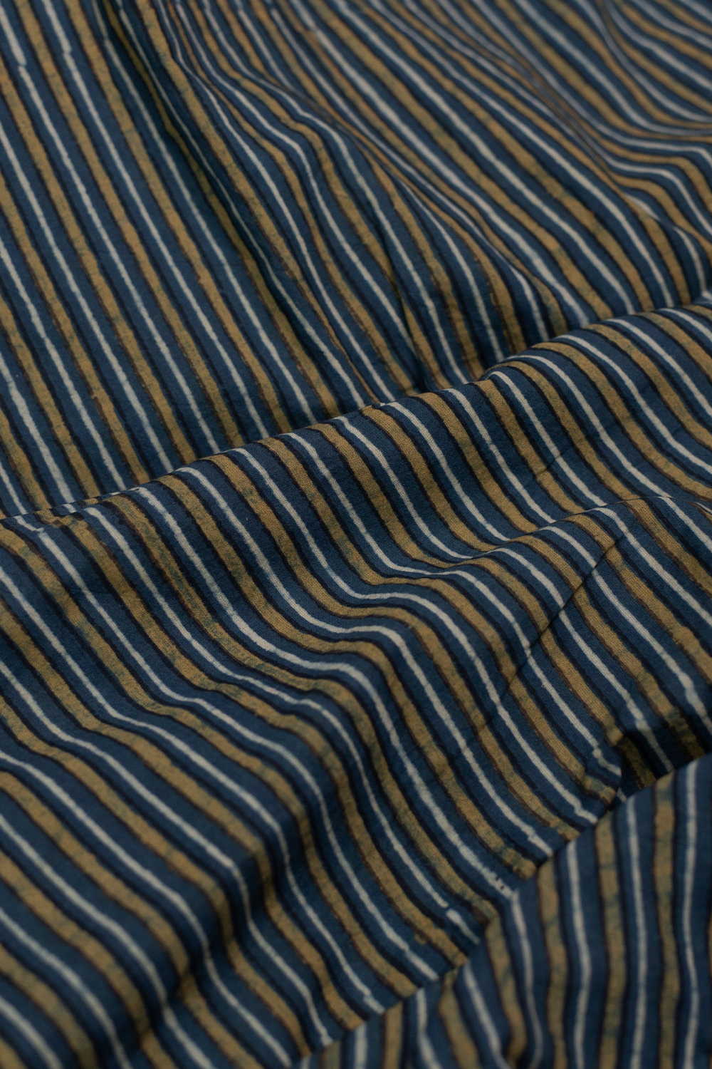 Stripe Pattern Ajrak Cotton Fabric - 1.85m