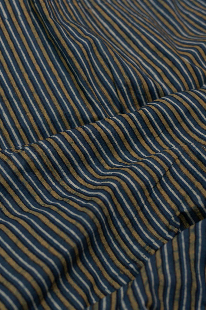 Stripe Pattern Ajrak Cotton Fabric - 1.85m