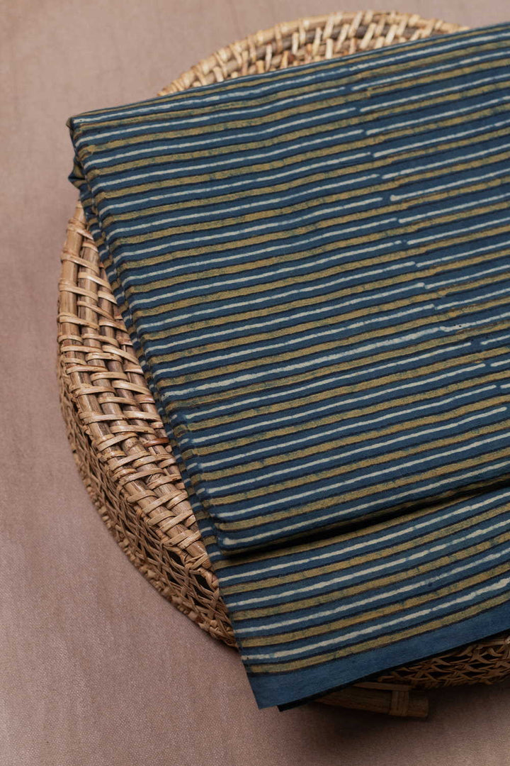 Stripe Pattern Ajrak Cotton Fabric - 1.85m