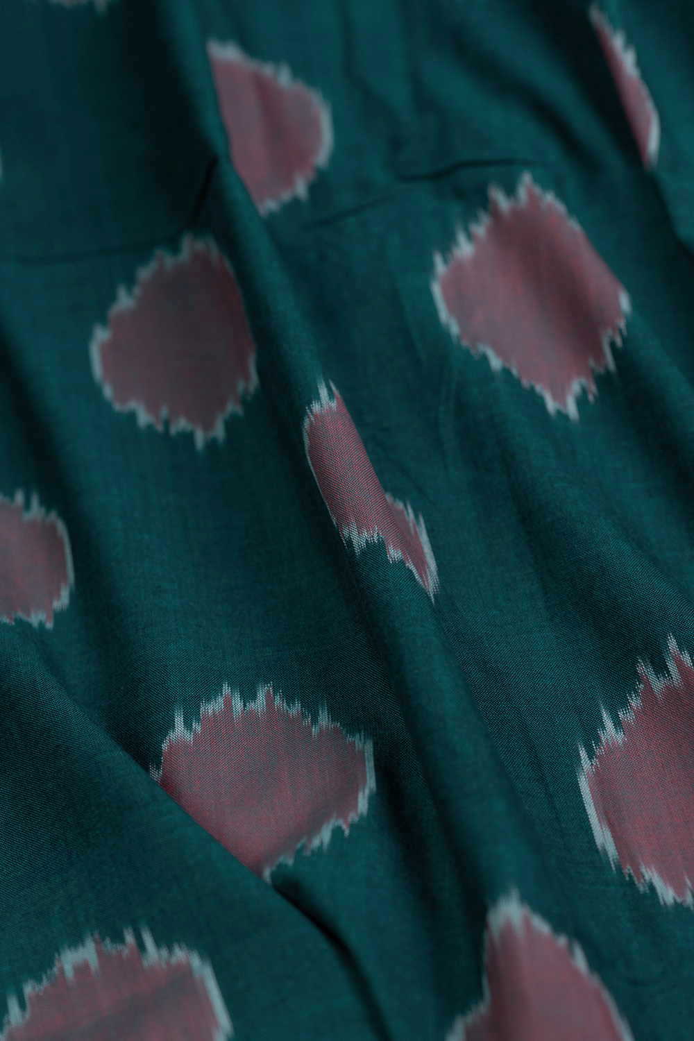 Polka Dot - Green Ikat Cotton Fabric