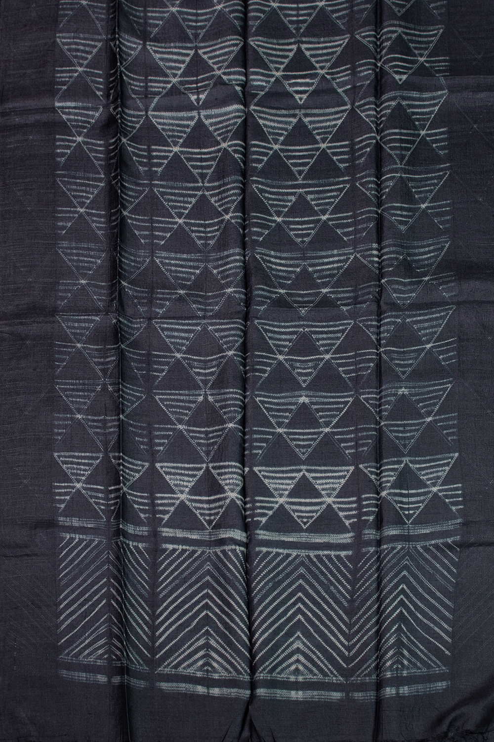 Grey Patterned Shibori Tussar  Top & Dupattas