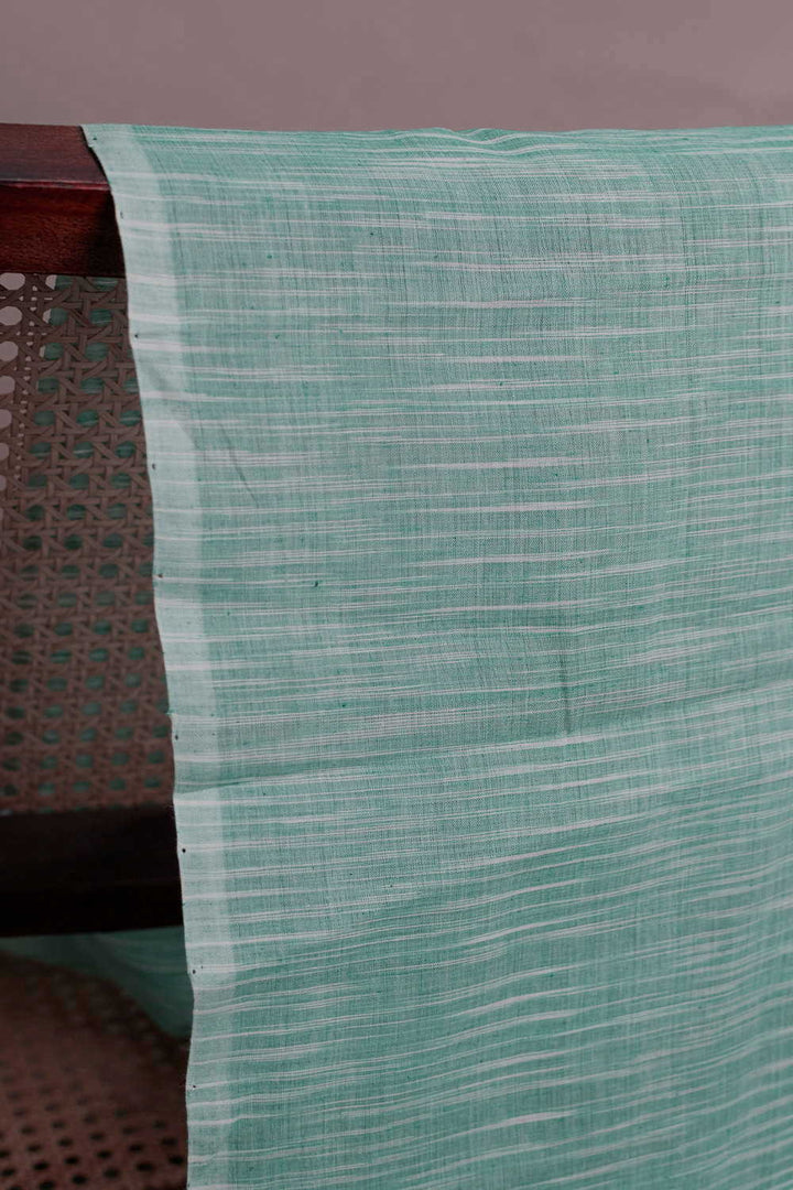 Irregular Stripe - Green Mangalagiri Cotton Fabric