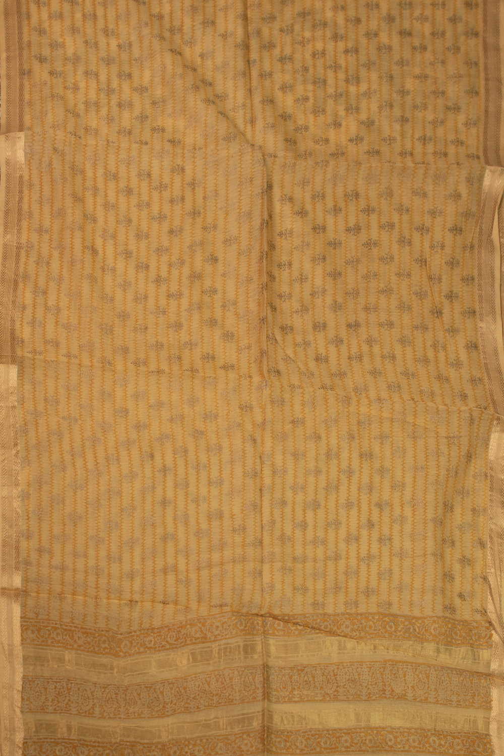Shades of Yellow Block Printed Chanderi Dupatta