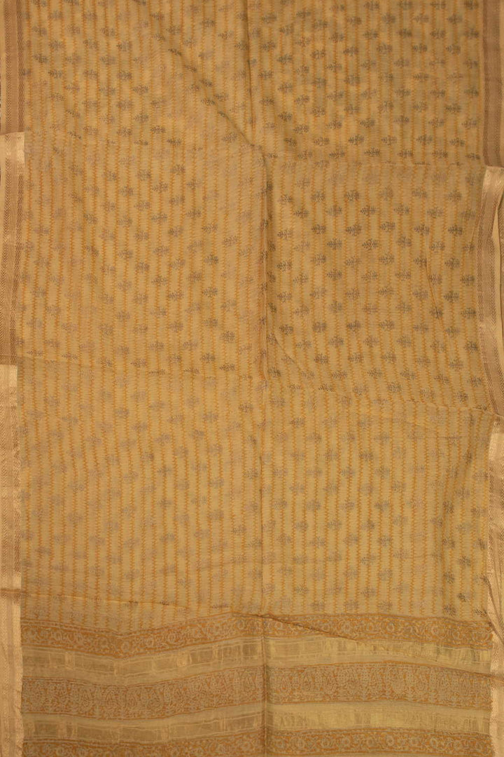 Shades of Yellow Block Printed Chanderi Dupatta