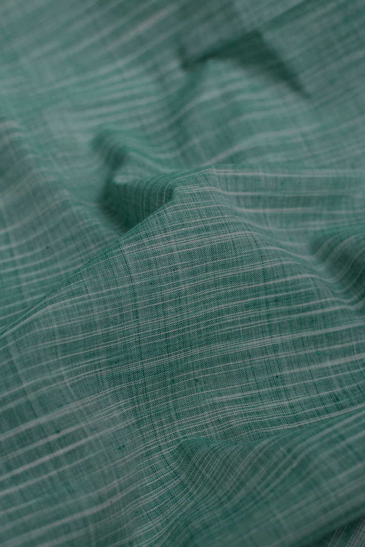 Irregular Stripe - Green Mangalagiri Cotton Fabric