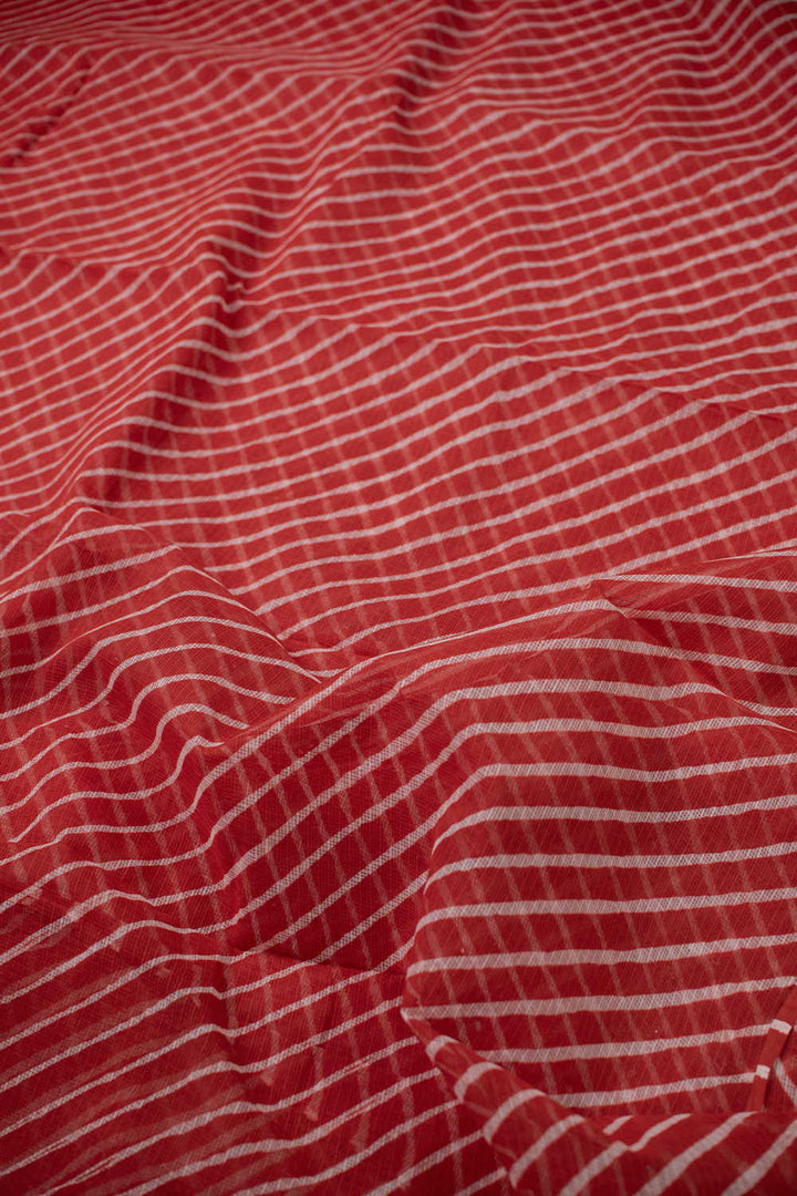 Red Leheriya Kota Cotton saree