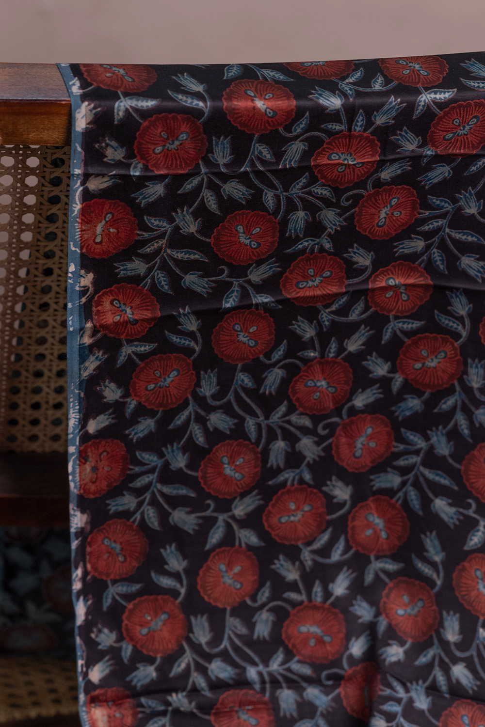 Block Printed Modal Silk Fabric - Matkatus 