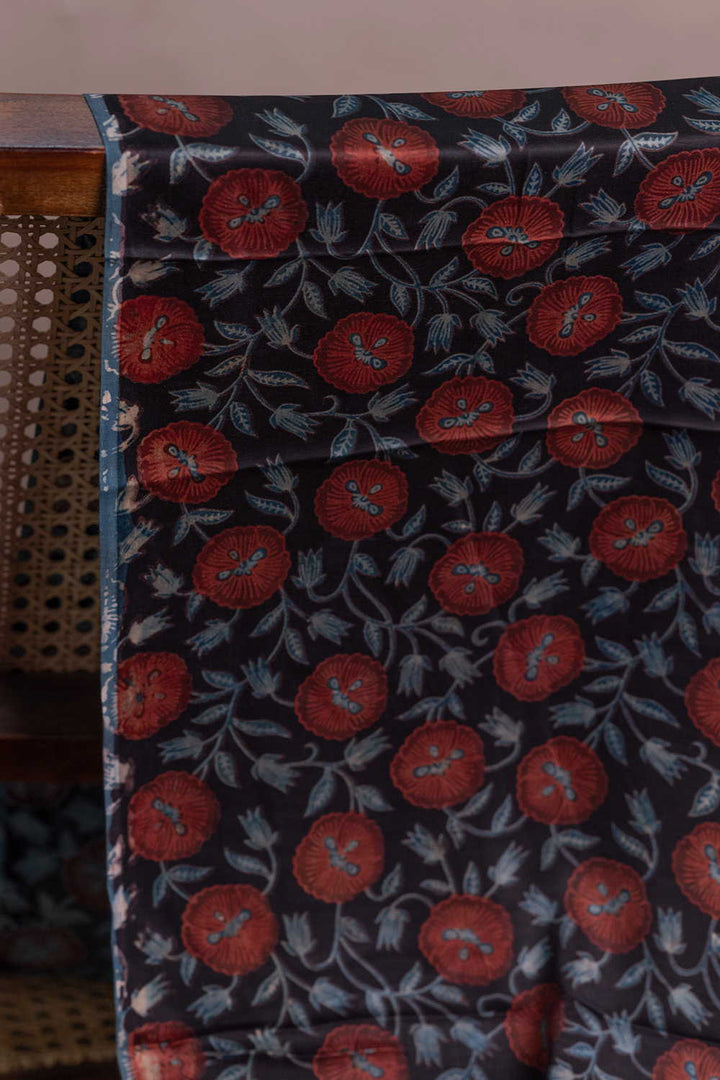 Block Printed Modal Silk Fabric - Matkatus 