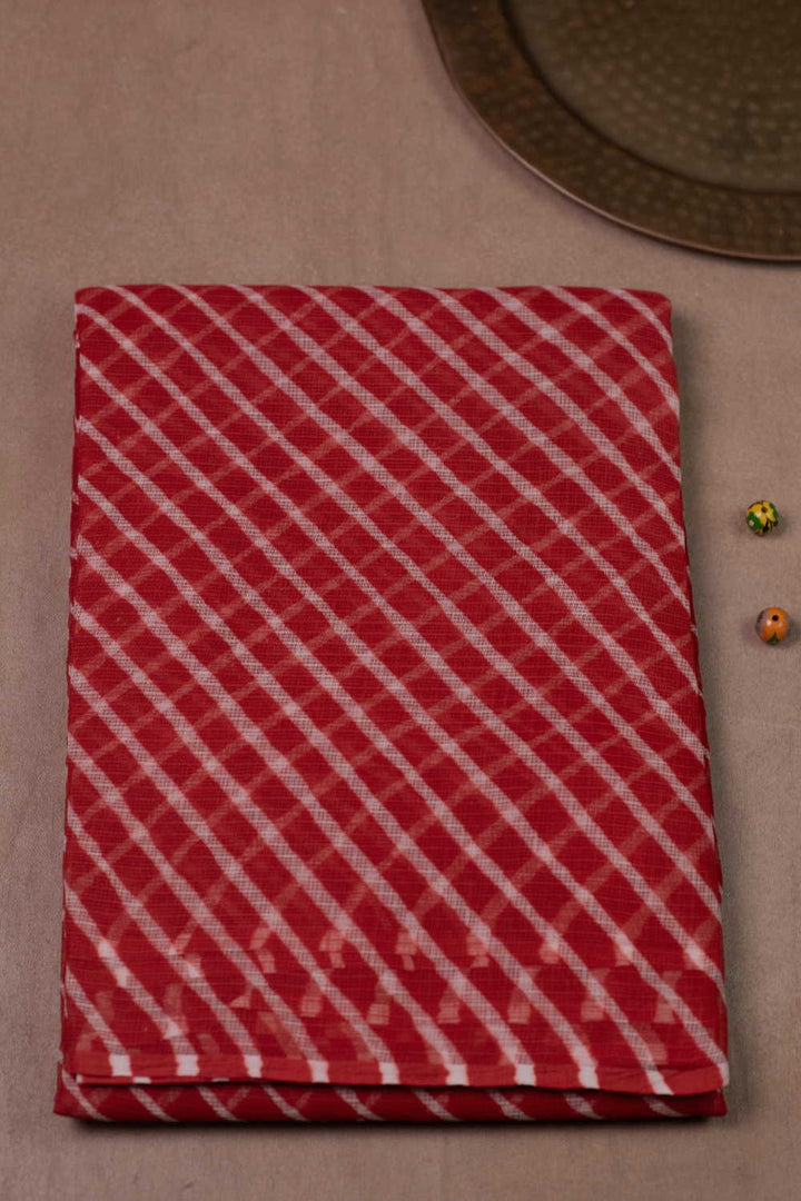 Red Leheriya Kota Cotton saree