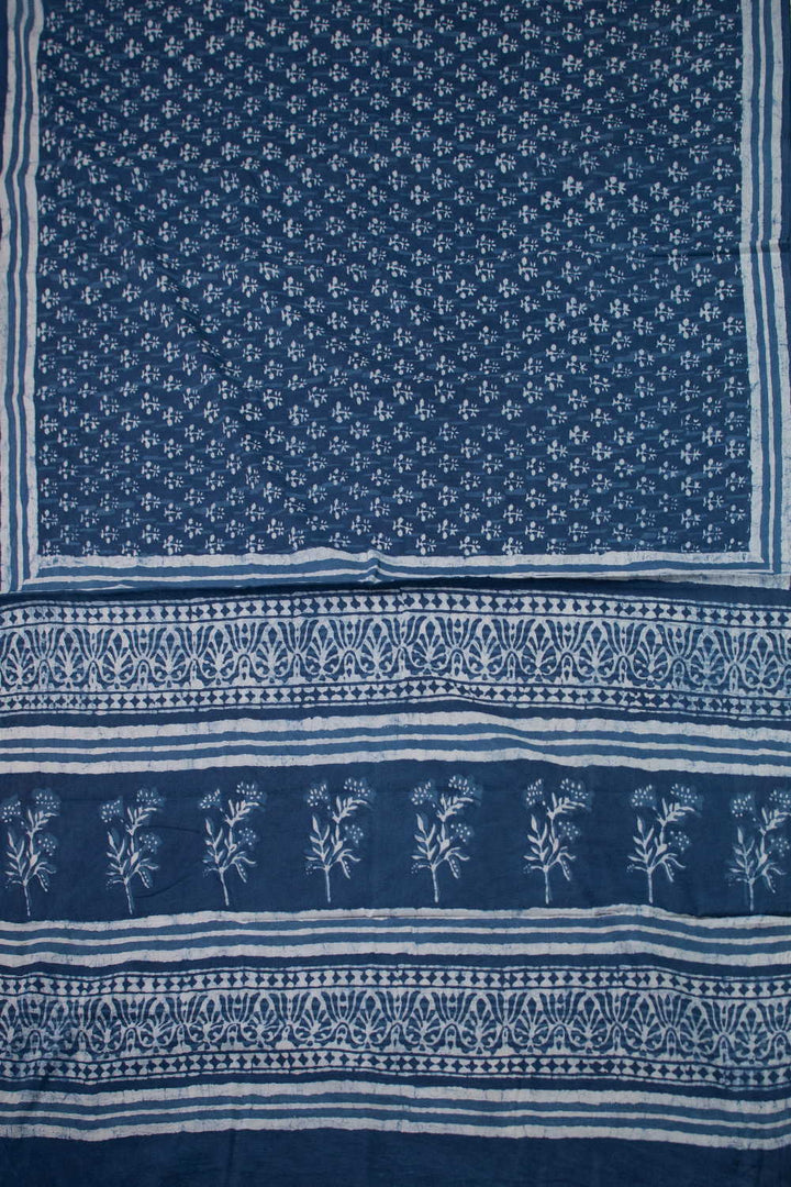 Block Printed Cotton Saree - Matkatus 