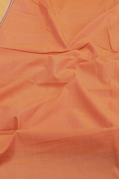 Tiger Orange Handwoven Border Cotton Fabric