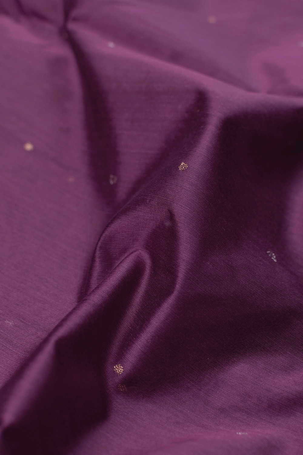 Dots on Purple Handwoven Chanderi Fabric