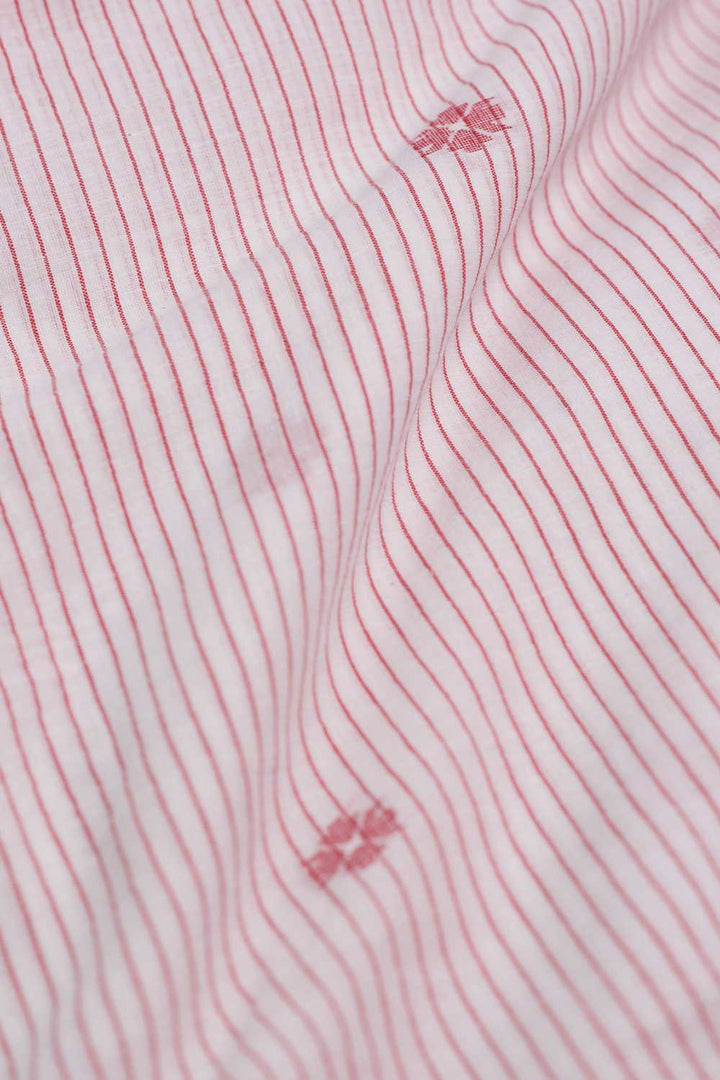 Stripe with Butta Jamdani Cotton Fabric