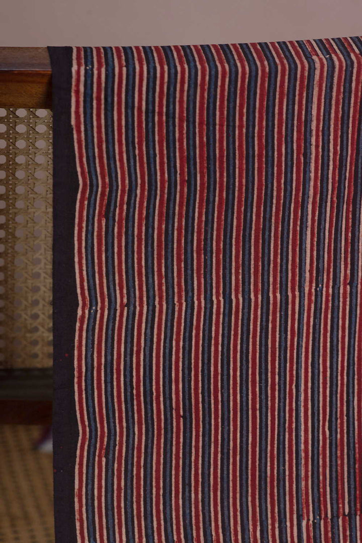 Striped Pattern Ajrak Cotton Fabric