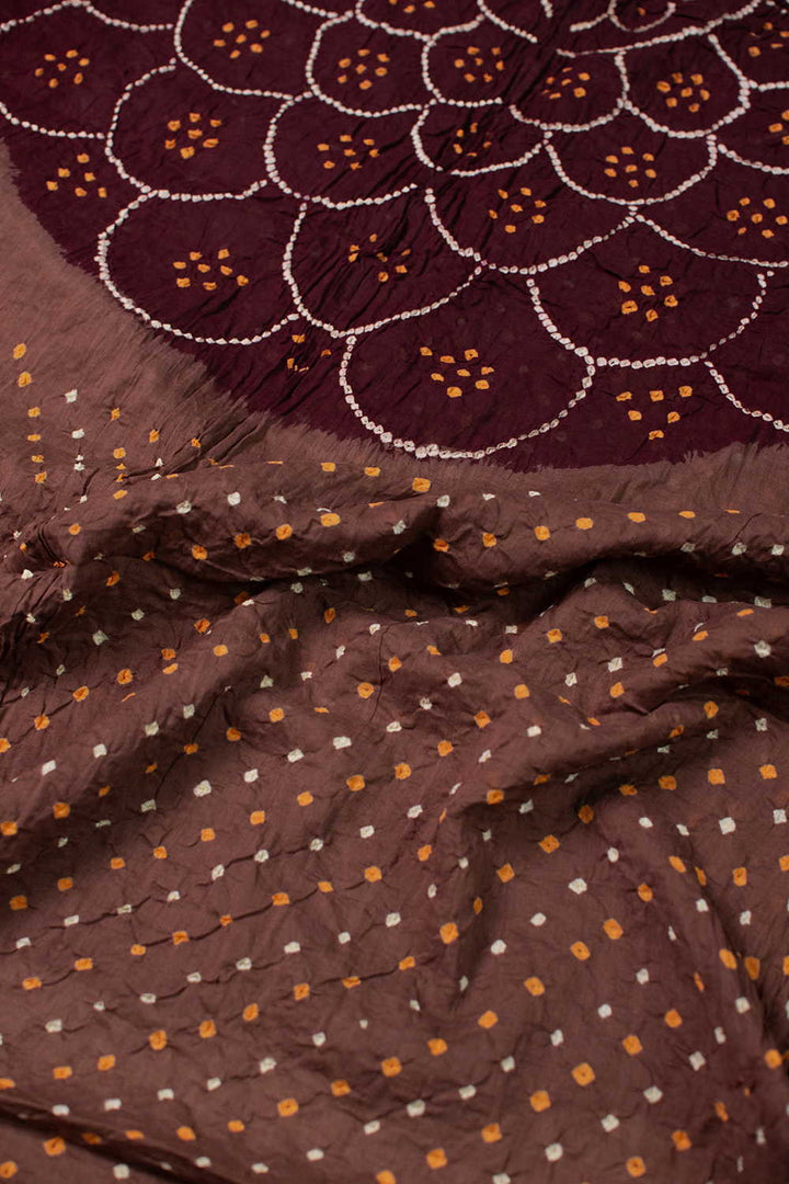 Brown Bandhani Cotton Dupatta