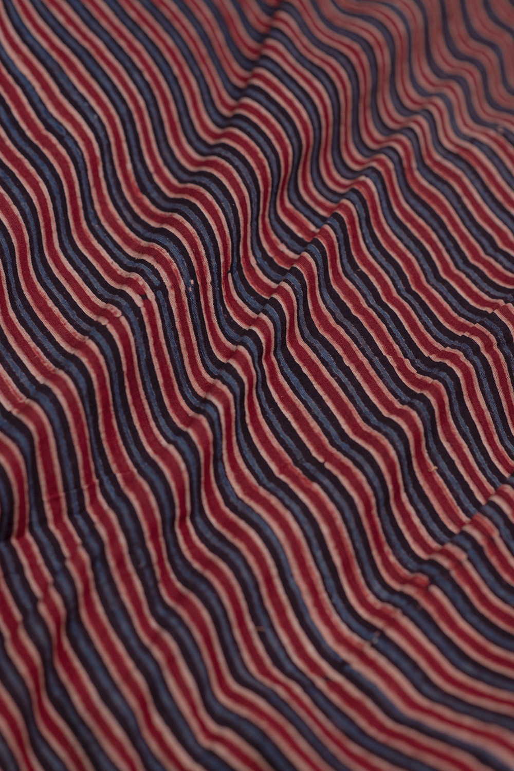 Striped Pattern Ajrak Cotton Fabric