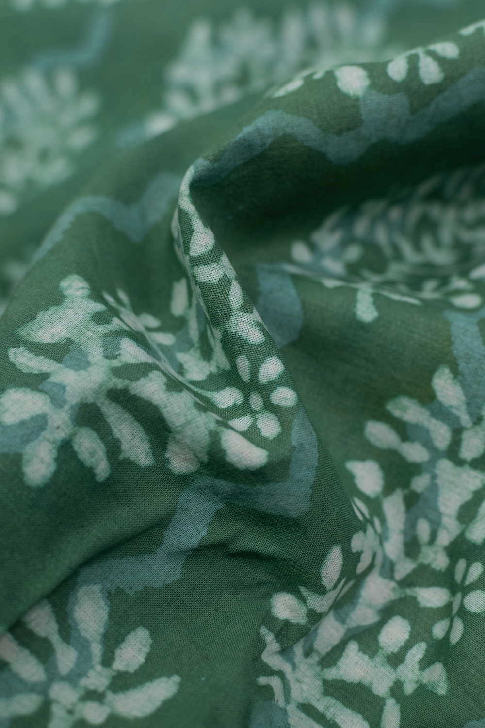Pickle Green Dabu Cotton Fabric