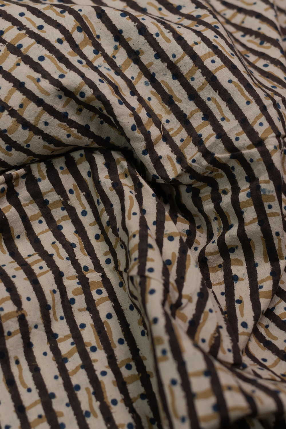 Stripe Pattern Ajrak Cotton Fabric -  0.55m