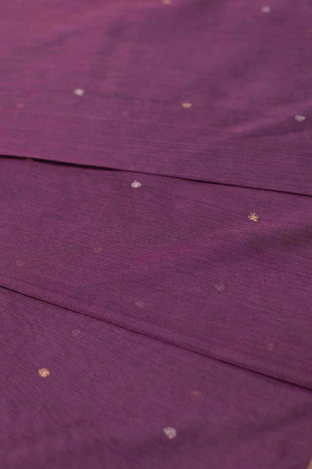 Dots on Purple Handwoven Chanderi Fabric