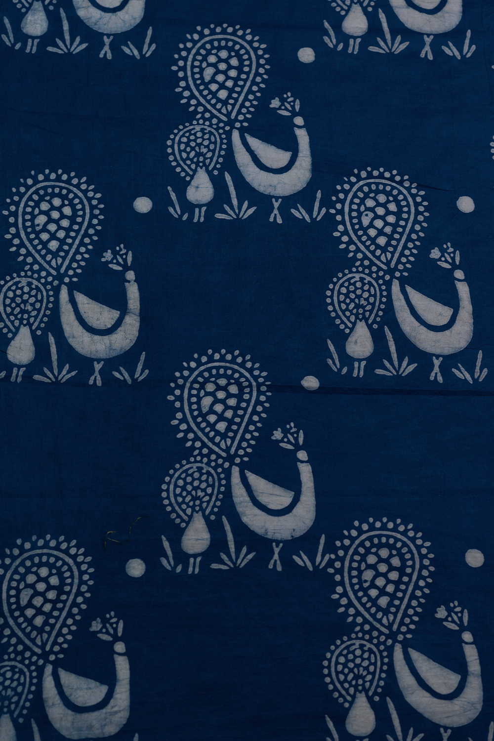 Peacock Tales Dabu Cotton Fabric - 1m
