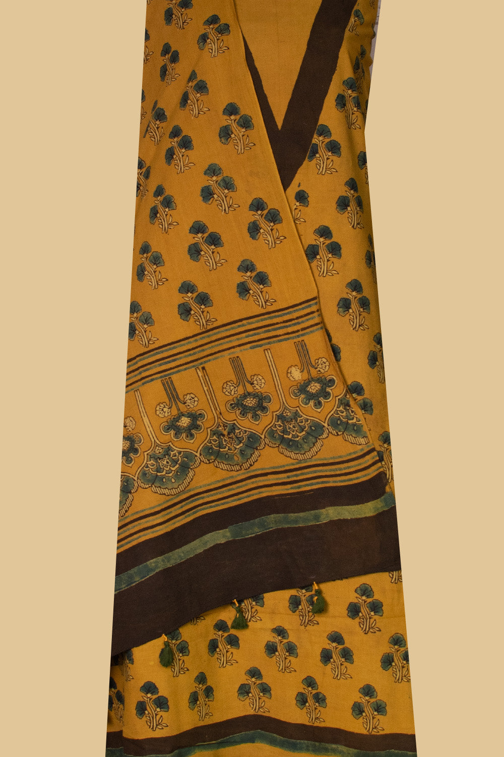 Yellow Ajrak Cotton Suit