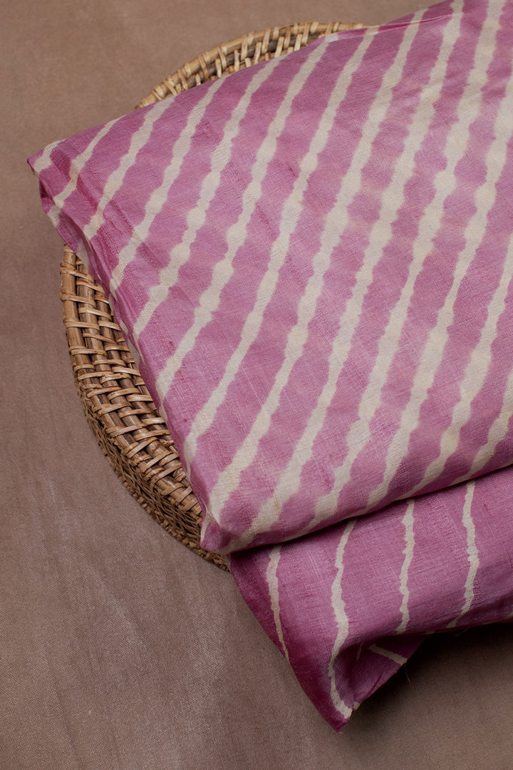 Pink Leheriya Tussar Fabric