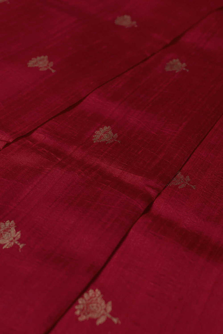 Traditional Red Banarasi Silk Fabric - 0.7m