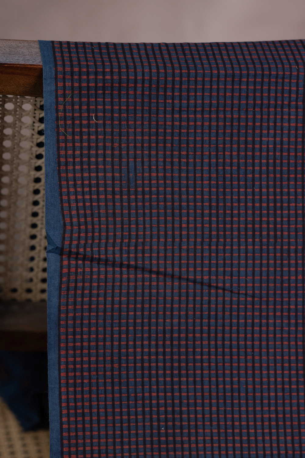 Indigo - Checks Ajrak Cotton Fabricc